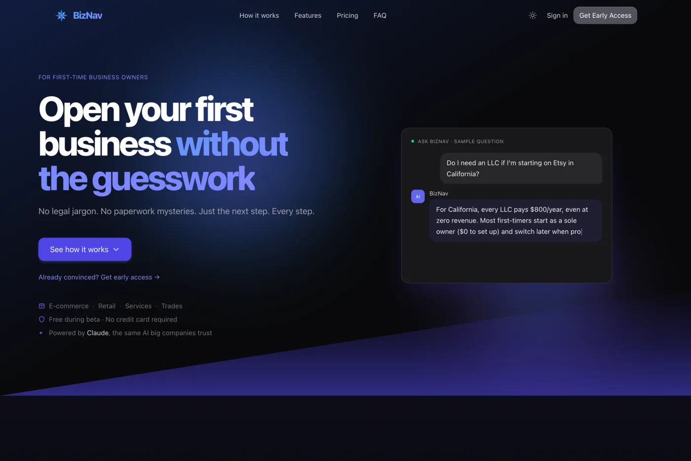 The BizNav marketing site