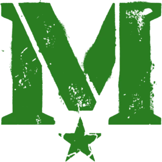 The monogram in the deeper green drawn for light grounds.