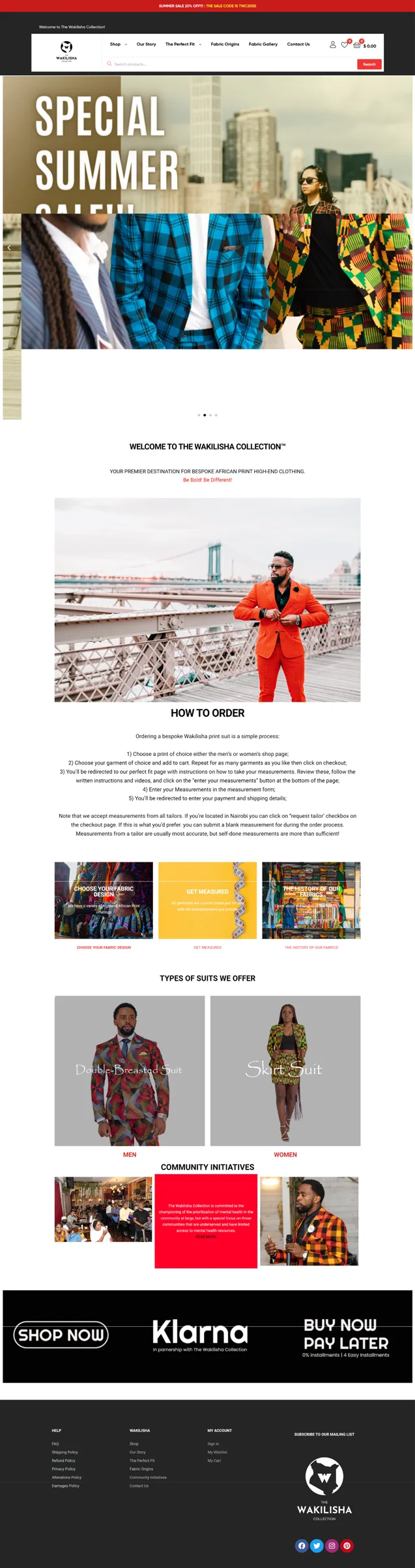 The original Wakilisha homepage, before the redesign