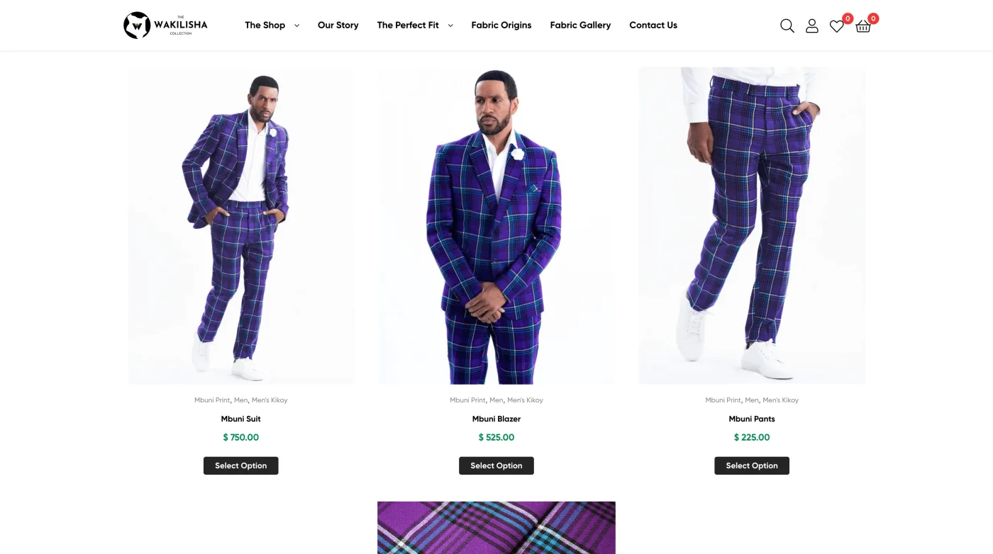 The men's collection page